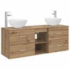 vidaXL Badezimmerschrank-Set 3 stk. Artisan-Eiche 49,5 x 41 x 64,5 cm