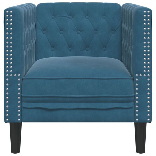 vidaXL Chesterfield-Sessel Blau Samt