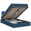 vidaXL Ottoman-Bett mit Matratze und LED Blau 120 x 190 cm Stoff