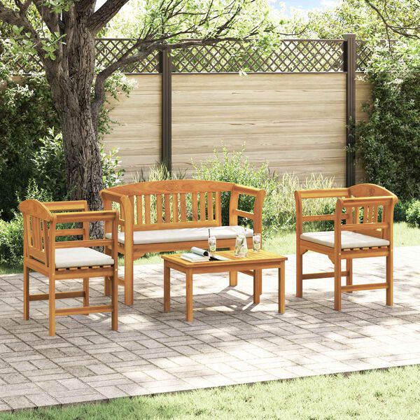 vidaXL Gartenrosen-Lounge-Set 4 pcs Natur Massivholz Akazie
