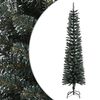 vidaXL K&uuml;nstlicher Weihnachtsbaum mit St&auml;nder Schlank Gr&uuml;n 210 cm PVC