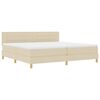 vidaXL Boxspringbett mit Matratze Creme 200 x 200 cm Stoff