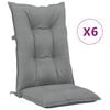 vidaXL Gartenstuhlauflagen f&uuml;r Hochlehner 6 Stk. Grau 120x50x7cm Stoff