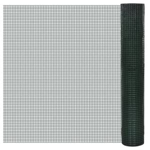 vidaXL Drahtzaun f&uuml;r H&uuml;hner Verzinkt mit PVC-Beschichtung 25x1 m Gr&uuml;n