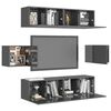 vidaXL 6-tlg. TV-Schrank-Set Hochglanz-Grau Holzwerkstoff