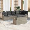vidaXL Gartensofa-set mit Kissen 8 pcs Hellgrau Poly-Rattan