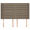 vidaXL Kopfteil mit Ohren Taupe 147x16x118/128 cm Stoff