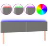 vidaXL LED Kopfteil Dunkelgrau 160x5x78/88 cm Stoff