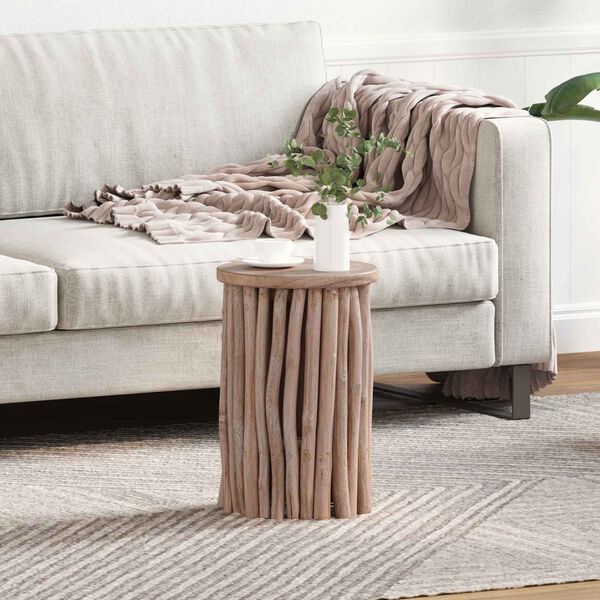 vidaXL Hocker Natur 30 x 30 x 45 cm Massivholz Teak
