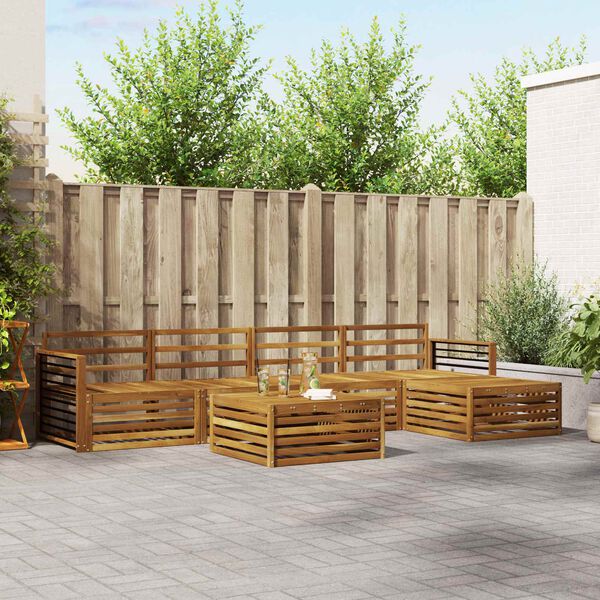 vidaXL Outdoor-Sofagarnitur 6 pcs Natur