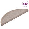 vidaXL Stufenmatten 30 Stk. 56x17x3 cm Hellbraun Halbrund