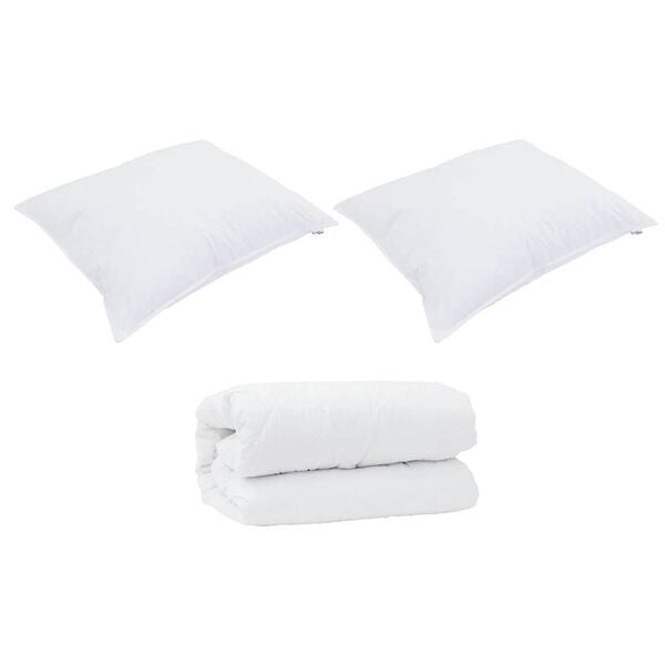 vidaXL Decke mit Kissen mit Kissen 3 pcs Weiß Mikrofaser