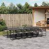 vidaXL 13-tlg. Garten-Essgruppe mit Kissen Schwarz Poly Rattan