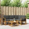 vidaXL Outdoor-Sofagarnitur mit Kissen 5 pcs Natur und Anthrazit