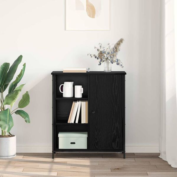 vidaXL Sideboard Schwarz Eichen-Optik 70 x 30 x 80 cm Holzwerkstoff