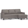 vidaXL 3-Sitzer-Sofa mit Hocker Taupe 180 cm Stoff