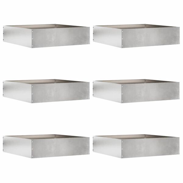 vidaXL Raseneinfassung 6 pcs Silber 50 x 50 x 13 cm Edelstahl