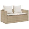 vidaXL 5-tlg. Garten-Sofagarnitur Kissen Stapelbar Beige Poly Rattan