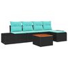 vidaXL Gartensofa-set 6 stk. Schwarz Poly-Rattan