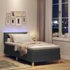 vidaXL LED Boxspringbett mit Matratze Dunkelgrau 90 x 190 cm Stoff