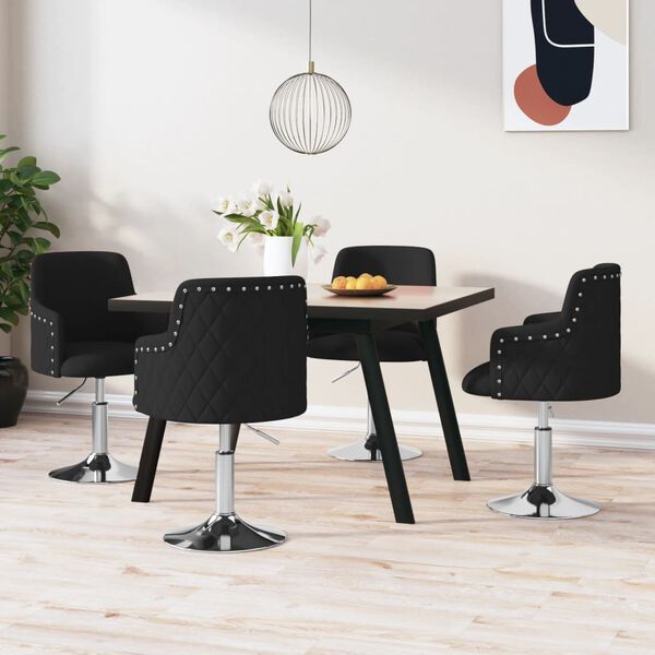 vidaXL Esszimmerst&uuml;hle 4 Stk. Schwarz Stoff