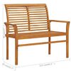 vidaXL Gartenbank mit Hellgrüner Auflage 112 cm Massivholz Teak