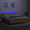 vidaXL Boxspringbett mit Matratze & LED Gr&uuml;n 160x200 cm Stoff
