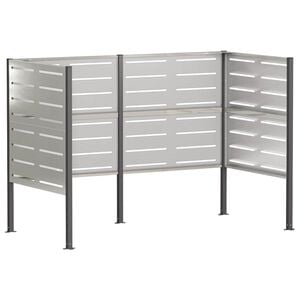 vidaXL M&uuml;lltonnen-Sichtschutz 167 x 85 x 113 cm Edelstahl Silber