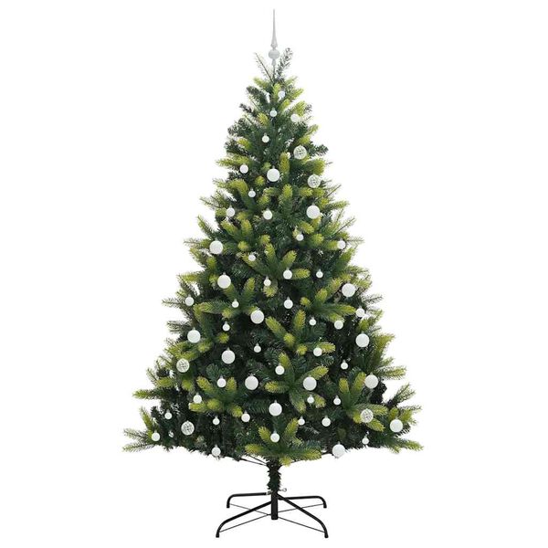 vidaXL K&uuml;nstlicher Klapp-Weihnachtsbaum mit 300 LEDs Gr&uuml;n 210 cm