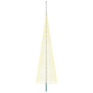 vidaXL Weihnachtsbaum-Lichterkette mit Erdspie&szlig; und Fahnenmast 500 cm