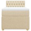 vidaXL Boxspringbett mit Matratze Creme 100x200 cm Stoff