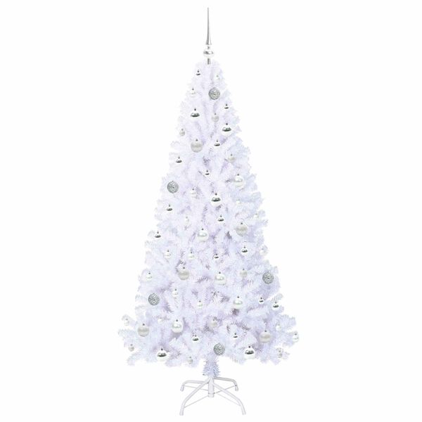 vidaXL K&uuml;nstlicher Weihnachtsbaum Wei&szlig; 180 cm PVC und Stahl