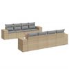 vidaXL 9-tlg. Garten-Sofagarnitur mit Kissen Beige Poly Rattan