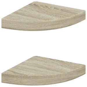 vidaXL Eck-Schweberegale 2 Stk. Eichen-Optik 25x25x3,8 cm MDF