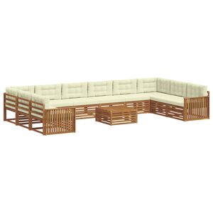 vidaXL Sofagarnituren 11 stk. Natur und Creme Massivholz Akazie