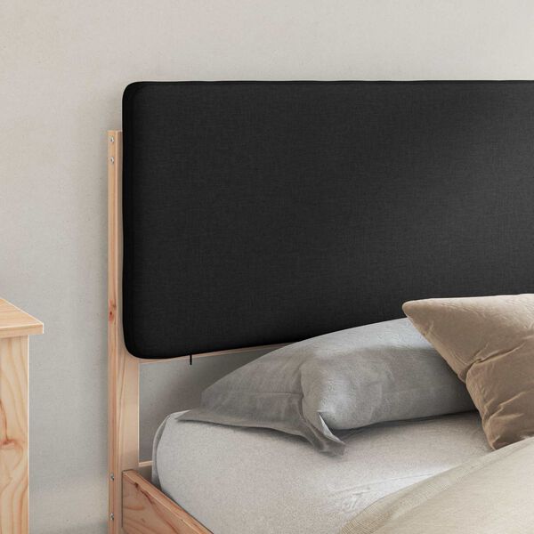 vidaXL Bettgestell mit gepolstertem Kopfteil Schwarz 180 x 200 cm