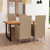 vidaXL 5-tlg. Garten-Essgruppe mit Kissen Poly Rattan Beige