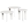 vidaXL Couchtisch 3 Stk. Wei&szlig; 47,5 x 47,5 x 27 cm Massivholz Kiefer