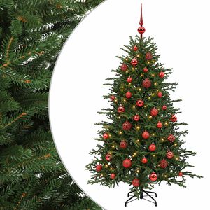 vidaXL K&uuml;nstlicher Weihnachtsbaum mit Weihnachtskugel 150 cm 150 LEDs