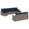 vidaXL 10-teiliges Gartensofa-Set mit Kissen, grau, Polyrattan