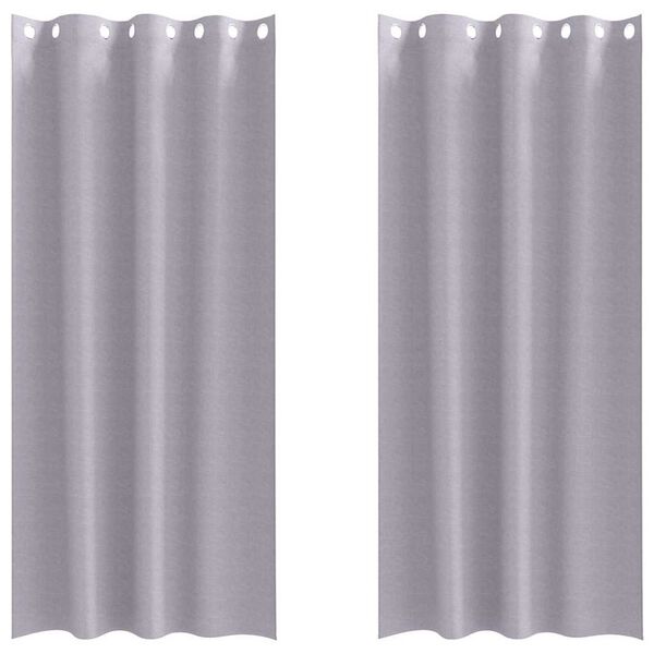 vidaXL Verdunkelungs-Vorh&auml;nge mit Ringen 2 pcs Metallic Grau