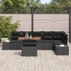 vidaXL Garten-Sofa-Set mit Speicher 7 pcs Schwarz Poly Rattan
