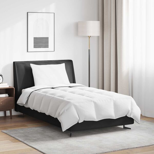 vidaXL Winterbettdecke mit Kissen 2 pcs Wei&szlig; Daunenfeder