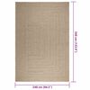 vidaXL Teppich ZIZUR Beige 240x340 cm Jute-Optik Indoor und Outdoor