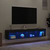 vidaXL TV-Schr&auml;nke mit LED-Leuchten 2 Stk. Schwarz 80x30x30 cm