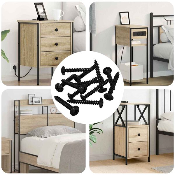 vidaXL Gewindeschneider Nagel 12 pcs Schwarz M4 x 28 mm Stahl