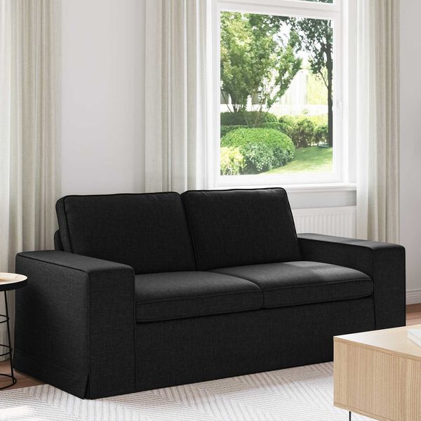 vidaXL Sofa 140cm Schwarz Metall