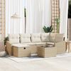 vidaXL Sofa Set mit Kissen 7 pcs Beige und Creme Poly-Rattan