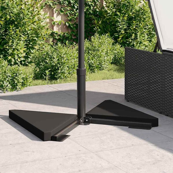 vidaXL Schirm-Gewichtsplatten 2 Stk. Schwarz Granit Dreieckig 14 kg