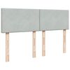vidaXL Boxspringbett mit Matratze Hellgrau 140x200 cm Samt